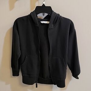 Gently used girls zipper hoodie black size xsmall DSG brand